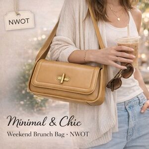 Rachel Zoe: Elegant Tan Leather Shoulder Bag